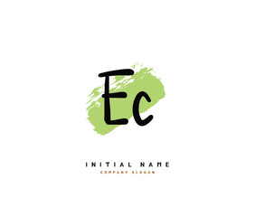 E C EC Beauty vector initial logo, handwriting logo of initial signature, wedding, fashion, jewerly, boutique, floral and botanical with creative template for any company or business.