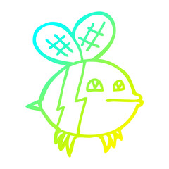 cold gradient line drawing cartoon bee