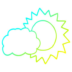 cold gradient line drawing cartoon weather