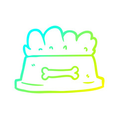 cold gradient line drawing bowl of dog food