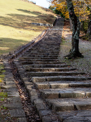 Footpath to the hill in Nara city in Japan