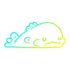 cold gradient line drawing cute fish