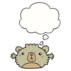 Fototapeta premium funny cartoon bear and thought bubble