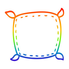 rainbow gradient line drawing cartoon plain cushion