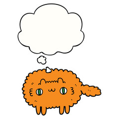 cartoon cat and thought bubble