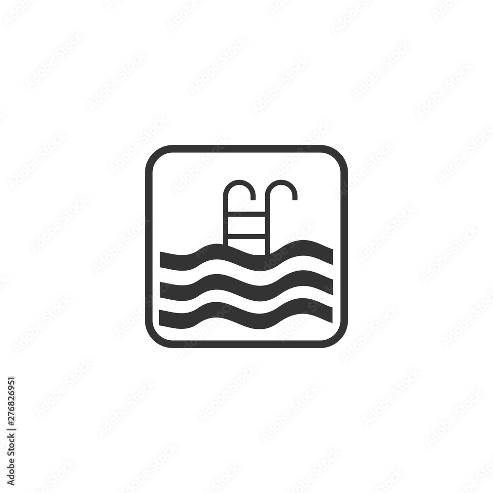 Poster swimming pool icon template black color editable. swimming pool symbol vector sign isolated on white