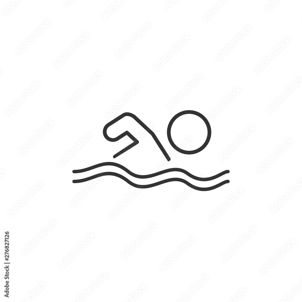 Aufkleber swimming pool icon template black color editable. swimming pool symbol vector sign isolated on white