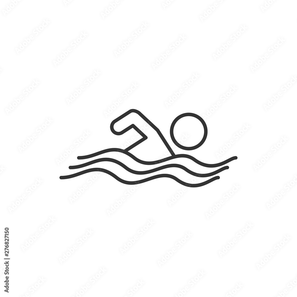 Poster swimming pool icon template black color editable. swimming pool symbol vector sign isolated on white