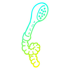 cold gradient line drawing cartoon shower head