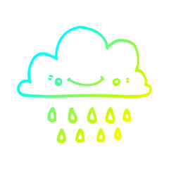 cold gradient line drawing cartoon storm cloud