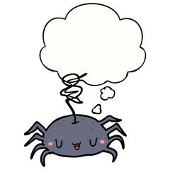 cartoon spider and thought bubble