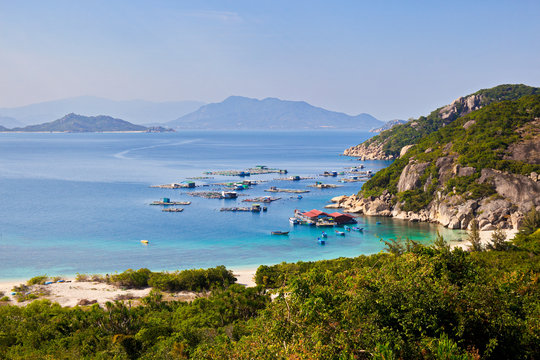 Aerial image of Eo Gio (Wind Straight), a very famous tourist site in Central Vietnam