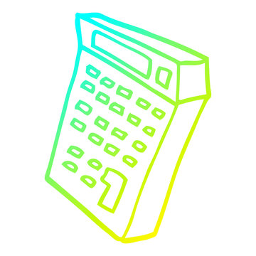 recommend clip art: cold gradient line drawing cartoon calculator
