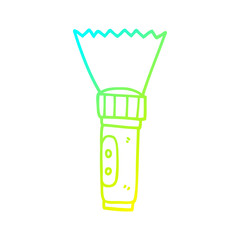 cold gradient line drawing cartoon torch