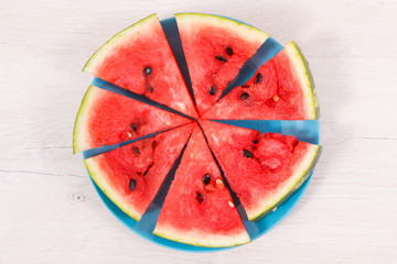 Natural watermelon as source vitamins and minerals, concept of juicy dessert