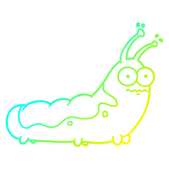 cold gradient line drawing funny cartoon caterpillar