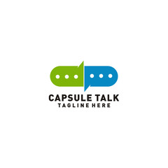 Capsule talk logo design vector