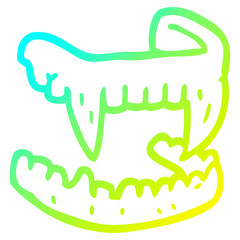 cold gradient line drawing cartoon halloween fangs