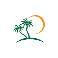 Palm tree summer logo template