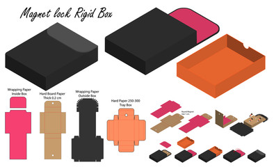 Box packaging die cut template design. 3d mock-up
