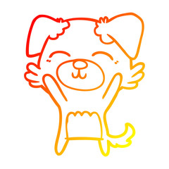 warm gradient line drawing cartoon dog