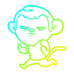 cold gradient line drawing cartoon monkey