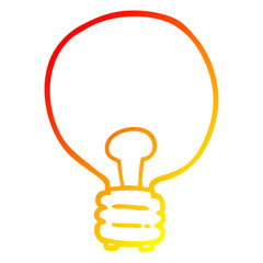 warm gradient line drawing cartoon light bulb