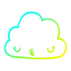 cold gradient line drawing cute cartoon cloud