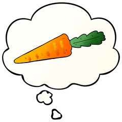 cartoon carrot and thought bubble in smooth gradient style