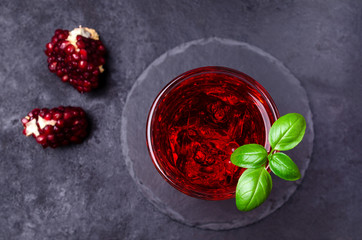 Transparent red drink