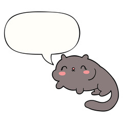 cartoon cat and speech bubble