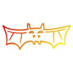 warm gradient line drawing cartoon vampire bat