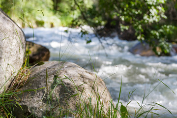 water in a mountain river