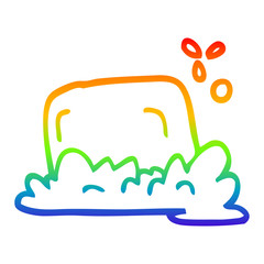 rainbow gradient line drawing cartoon bar of soap