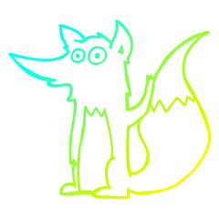 cold gradient line drawing cartoon wolf