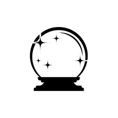 black magic ball, crystal, line vector icon