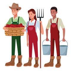 farm, animals and farmer cartoon