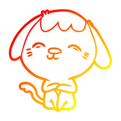 Obraz premium warm gradient line drawing happy cartoon dog