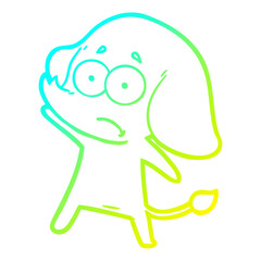 cold gradient line drawing cartoon unsure elephant