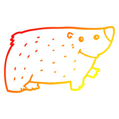 warm gradient line drawing cartoon bear