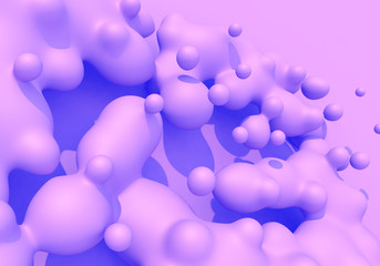 Abstract background with pink and blue liquid drops