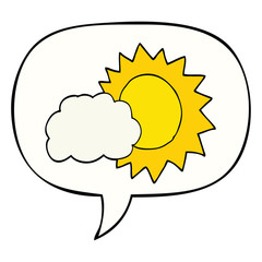 cartoon weather and speech bubble