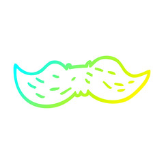 cold gradient line drawing cartoon mans mustache