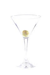 Empty glass with olives