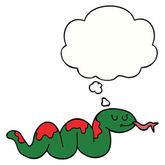 cartoon snake and thought bubble