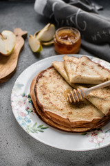pancakes on a beautiful plate