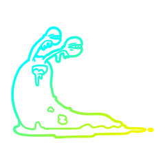 cold gradient line drawing gross cartoon slug