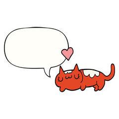 cartoon cat and speech bubble