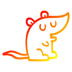 warm gradient line drawing cartoon mouse