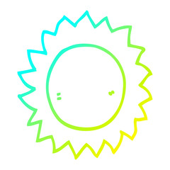 cold gradient line drawing cartoon sun